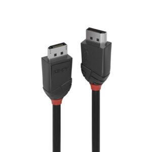 LINDY 36492 Black Line DisplayPort Cable, DisplayPort 1.2 (M) to DisplayPort 1.2 (M), 2m, Black & Red, Supports UHD Resolutions up to 4096x2160@60Hz, Triple Shielded Cable, Corrosion Resistant Copper 30AWG Conductors, Retail Polybag Packaging - Image 2