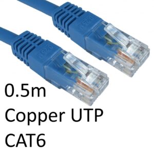 RJ45 (M) to RJ45 (M) CAT6 0.5m Blue OEM Moulded Boot Copper UTP Network Cable - Image 3