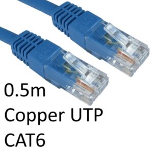 RJ45 (M) to RJ45 (M) CAT6 0.5m Blue OEM Moulded Boot Copper UTP Network Cable - Image 2