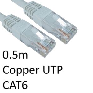 RJ45 (M) to RJ45 (M) CAT6 0.5m White OEM Moulded Boot Copper UTP Network Cable - Image 2