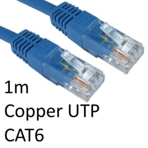 RJ45 (M) to RJ45 (M) CAT6 1m Blue OEM Moulded Boot Copper UTP Network Cable - Image 3