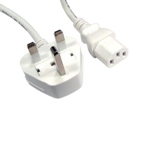 UK Mains to IEC C13 Kettle 1.8m White OEM Power Cable - Image 3