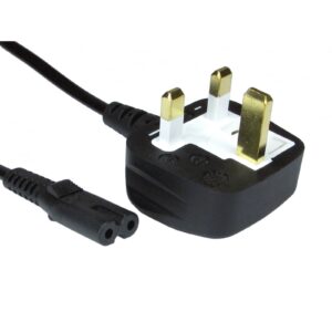 UK Mains to Figure 8 C7 2m Black OEM Power Cable - Image 3