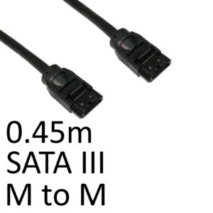 Locking SATA III (M) to Locking SATA III (M) 0.45m Black OEM Internal Data Cable - Image 3