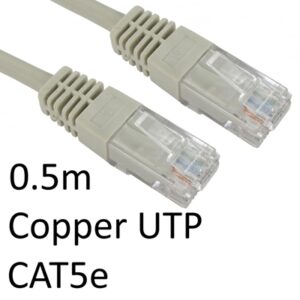 RJ45 (M) to RJ45 (M) CAT5e 0.5m Grey OEM Moulded Boot Copper UTP Network Cable - Image 2