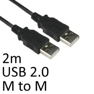 USB 2.0 A (M) to USB 2.0 A (M) 2m Black OEM Data Cable - Image 3