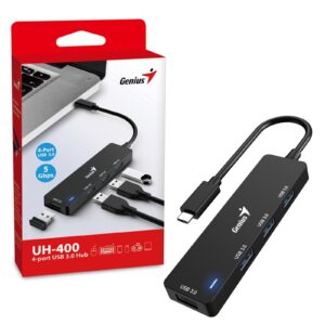 Genius 4 Port USB-C Hub, 4 x USB 3.0 Type-A (F) Ports, Plug and Play Installation - Image 3