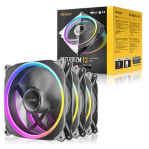 Antec Neo Prizm T3 140 ARGB PWM Case Fan, 3 Pack, Hydro Bearing, 600-1500 RPM, Black - Image 3