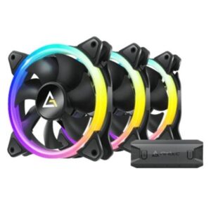 Antec Neon 120 ARGB PWM Case Fan, 3 Pack, Hydro Bearing, 800-1600 RPM, Black - Image 2