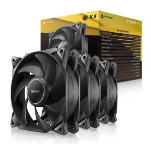 Antec Storm T3 120mm PWM Case Fan, 3 Pack, Fluid Dynamic Bearing, 600-2200 RPM, Black - Image 2