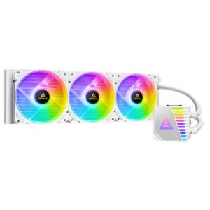 ANTEC Symphony 360 AiO Liquid CPU Cooler, Universal Socket, White, 360mm Radiator, PWM 1600RPM Cooling Fans, Addressable RGB LED Lighting with Chromatic ARGB Lighting Pump Head - Image 3