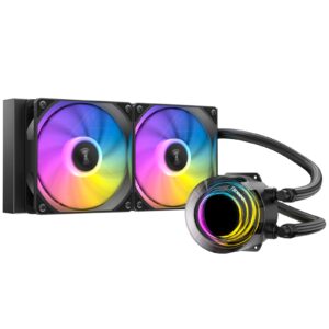 Antec Vortex Lum 240 ARGB CPU Liquid Cooler - Intel & AMD Compatible, 2 x 120mm ARGB Fans, Suspended Spiral Pump Head, Enhanced Cooling Performance - Image 3