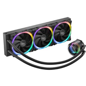 ANTEC Vortex 360 ARGB AiO Liquid CPU Cooler, Universal Socket, 360mm Radiator, PWM 2000RPM Fusion ARGB Cooling Fans, Addressable RGB LED Lighting with Suspended Spiral Pump Head Design - Image 3