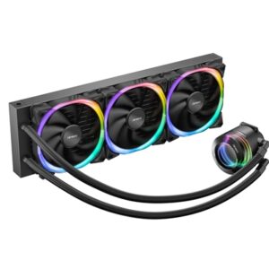 ANTEC Vortex 360 ARGB AiO Liquid CPU Cooler, Universal Socket, 360mm Radiator, PWM 2000RPM Fusion ARGB Cooling Fans, Addressable RGB LED Lighting with Suspended Spiral Pump Head Design - Image 2