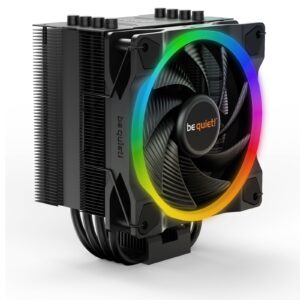 be quiet! Pure Rock 2 FX Black Fan CPU Cooler, Universal Socket, Light Wings 120mm PWM Addressable RGB LED Cooling Fan, 2000RPM, 4 Heat Pipes, 150W TDP, Airflow-Optimized Fan Blades for High Pressure & Low Noise, Intel LGA 1700 & AMD AM5 Compatible - Image 3