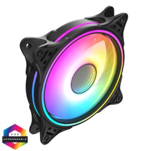 CiT Tornado FNB 120mm RGB LED Fan - High Airflow, Quiet Operation, 4-Pin PWM, Black - Image 3