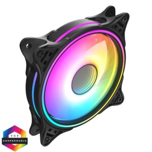 CiT Tornado FNB 120mm RGB LED Fan - High Airflow, Quiet Operation, 4-Pin PWM, Black - Image 2