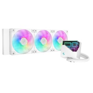 DeepCool LT360 Liquid CPU Cooler, 360mm Radiator, Triple 120mm ARGB Fans, Infinity Mirror Top Cap, Anti-Leak Tech, White - Image 3