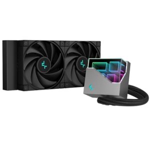 DeepCool LT520 AiO Liquid CPU Cooler, Universal Socket, 240mm Radiator, PWM 2250RPM FK120 Performance Black Fans, Addressable RGB LED Lighting Infinity Mirror Pump Head - Image 2