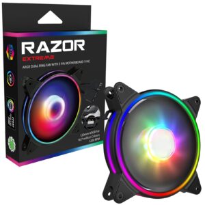 GameMax Razor Extreme 120mm 1200RPM PWM Addressable RGB LED Fan - Image 3