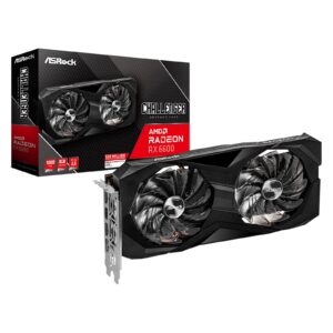 ASRock AMD Radeon RX 6600 Challenger D 8GB Graphics Card, 8GB GDDR6, 1792 Streams, 2491 MHz Boost Clock, Dual Fan, 3x DisplayPorts / 1x HDMI Port - Image 3