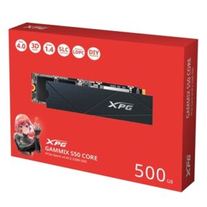 Adata GAMMIX S50 CORE (SGAMMIXS50C-500G-CS) 500GB NVMe SSD, PCIe Gen4, M.2 Interface, 2280, Read 3500MB/s, Write 2800 MB/s, Heatsink, 3 Year Warranty - Image 2