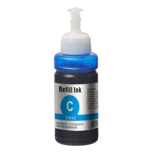 InkLab 6642 Epson Compatible EcoTank Cyan ink bottle - Image 2