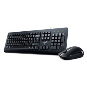 Genius KM-160 Wired Keyboard and Mouse Combo Set, USB Plug and Play, Spill resistant, Full Size UK Layout with Low Profile Keys and Optical Sensor Mouse, 1000dpi, Ergonomic design for Home or Office - Image 2