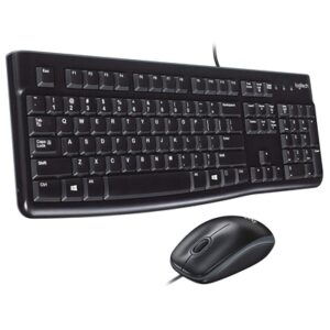 Logitech MK120 Wired Keyboard and Mouse Combo for Windows, Optical Wired Mouse, Full-Size Keyboard, USB Plug-and-Play, Compatible with PC and Laptop, QWERTY UK English Layout, Black - Image 2