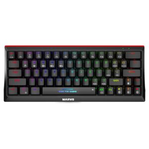 Marvo Scorpion KG962W-UK Tri-Mode Connection Wireless 60% TKL Mechanical Gaming Keyboard with Red Switches, 2.4GHz Wireless, Bluetooth or Wired, Rainbow Backlight, Anti-ghosting N-Key Rollover - Image 3