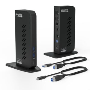 Plugable UD-3900Z USB-A/USB-C Dual Monitor Universal DisplayLink Certified Docking Station - Image 3