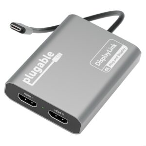 Plugable USBC-6950M Portable USB-C to Dual 4K DisplayLink Certified HDMI Adapter - Image 3