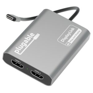 Plugable USBC-6950M Portable USB-C to Dual 4K DisplayLink Certified HDMI Adapter - Image 2