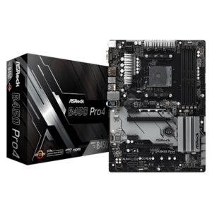 ASRock B450 Pro4 R2.0 Super Alloy AMD AM4 Socket Motherboard, ATX, 4x DDR4 Slots, 2x M.2 Sockets, GbE LAN, 1x D-Sub / 1x DisplayPort / 1x HDMI Port - Image 2