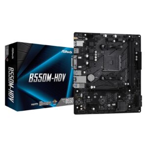 ASRock B550M-HDV AMD AM4 Socket Motherboard, Micro-ATX, 2x DDR4 Slots, 1x M.2 Socket, GbE LAN, 1x D-Sub / 1x DVI-D / 1x HDMI Port - Image 3