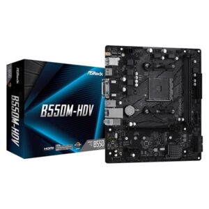 ASRock B550M-HDV AMD AM4 Socket Motherboard, Micro-ATX, 2x DDR4 Slots, 1x M.2 Socket, GbE LAN, 1x D-Sub / 1x DVI-D / 1x HDMI Port - Image 2