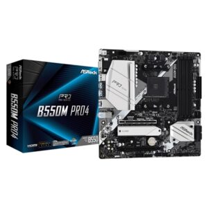 ASRock B550M Pro4 AMD AM4 Socket Motherboard, Micro-ATX, 4x DDR4 Slots, 2x M.2 Sockets, GbE LAN, 1x D-Sub / 1x DisplayPort / 1x HDMI Port - Image 2