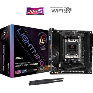 ASRock B650I LIGHTNING WIFI AMD AM5 Socket Motherboard, Mini-ITX, 2x DDR5 Slots, 2x M.2 Sockets, 2x USB-C Port, Fitted I/O Shield, 2.5GbE LAN, Wi-Fi 6E, 1x HDMI Port - Image 2