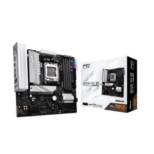 ASRock B850M Pro RS AMD AM5 Socket Motherboard, Micro-ATX, 4x DDR5 Slots, 3x M.2 Sockets, 2x USB-C Port, Fitted I/O Shield, 2.5GbE LAN, 1x DisplayPort / 1x HDMI Port - Image 3