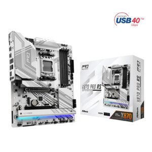 ASRock X870 PRO RS AMD AM5 Socket Motherboard, ATX, 4x DDR5 Slots, 3x M.2 Sockets, 3x USB-C Port, Fitted I/O Shield, 2.5GbE LAN, 1x HDMI Port / 2x USB-C (USB4) - Image 3