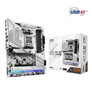 ASRock X870 PRO RS AMD AM5 Socket Motherboard, ATX, 4x DDR5 Slots, 3x M.2 Sockets, 3x USB-C Port, Fitted I/O Shield, 2.5GbE LAN, 1x HDMI Port / 2x USB-C (USB4) - Image 2