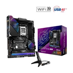 ASRock X870 RIPTIDE WIFI PHANTOM GAMING AMD AM5 Socket Motherboard, ATX, 4x DDR5 Slots, 3x M.2 Sockets, 3x USB-C Port, Fitted I/O Shield, 2.5GbE LAN, Wi-Fi 7, 1x HDMI Port / 2x USB-C (USB4) - Image 3