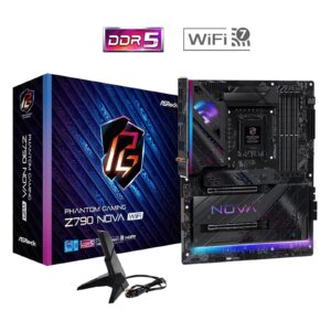 ASRock Z790 Nova WiFi PHANTOM GAMING Intel 1700 Socket Motherboard, ATX, 4x DDR5 Slots, 7x M.2 Sockets, 2x USB-C Port, Fitted I/O Shield, 2.5GbE LAN, Wi-Fi 7, 1x DisplayPort / 1x HDMI Port - Image 3