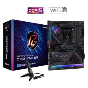 ASRock Z790 Nova WiFi PHANTOM GAMING Intel 1700 Socket Motherboard, ATX, 4x DDR5 Slots, 7x M.2 Sockets, 2x USB-C Port, Fitted I/O Shield, 2.5GbE LAN, Wi-Fi 7, 1x DisplayPort / 1x HDMI Port - Image 2