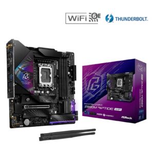 ASRock Z890M RIPTIDE WIFI PHANTOM GAMING Intel 1851 Socket Motherboard, Micro-ATX, 4x DDR5 Slots, 3x M.2 Sockets, 3x USB-C Port, Fitted I/O Shield, 2.5GbE LAN, Wi-Fi 6E, 1x DisplayPort / 1x HDMI / 2x USB-C (USB4) - Image 3