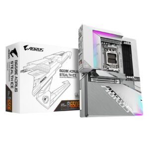 Gigabyte B650E AORUS STEALTH ICE AMD AM5 Socket Motherboard, ATX, 4x DDR5 Slots, 3x M.2 Sockets, 2x USB-C Port, Fitted I/O Shield, 2.5GbE LAN, Wi-Fi 7, 2x HDMI Port / 1x USB-C - Image 3