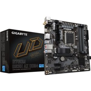 Gigabyte B760M DS3H AX DDR4 Ultra Durable Intel 1700 Socket Motherboard, Micro-ATX, 4x DDR4 Slots, 2x M.2 Sockets, 1x USB-C Port, 2.5GbE LAN, Wi-Fi 6E, 1x D-Sub / 1x DisplayPort / 1x HDMI Port - Image 2