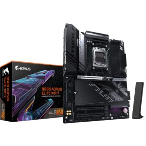 Gigabyte B850 AORUS ELITE WIFI7 AMD AM5 Socket Motherboard, ATX, 4x DDR5 Slots, 3x M.2 Sockets, 2x USB-C Port, Fitted I/O Shield, 2.5GbE LAN, Wi-Fi 7, 1x DisplayPort / 1x HDMI Port - Image 3