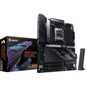 Gigabyte B850 AORUS ELITE WIFI7 AMD AM5 Socket Motherboard, ATX, 4x DDR5 Slots, 3x M.2 Sockets, 2x USB-C Port, Fitted I/O Shield, 2.5GbE LAN, Wi-Fi 7, 1x DisplayPort / 1x HDMI Port - Image 2