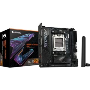 Gigabyte B850I AORUS PRO AMD AM5 Socket Motherboard, Mini-ITX, 2x DDR5 Slots, 2x M.2 Sockets, 2x USB-C Port, Fitted I/O Shield, 2.5GbE LAN, Wi-Fi 7, 1x HDMI Port - Image 2